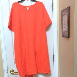 Vibrant Orange T-Shirt Dress, 4X
